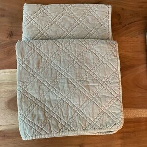 Pair of Pom Pom at Home Euro Shams in Taupe NWT Cotton Velvet